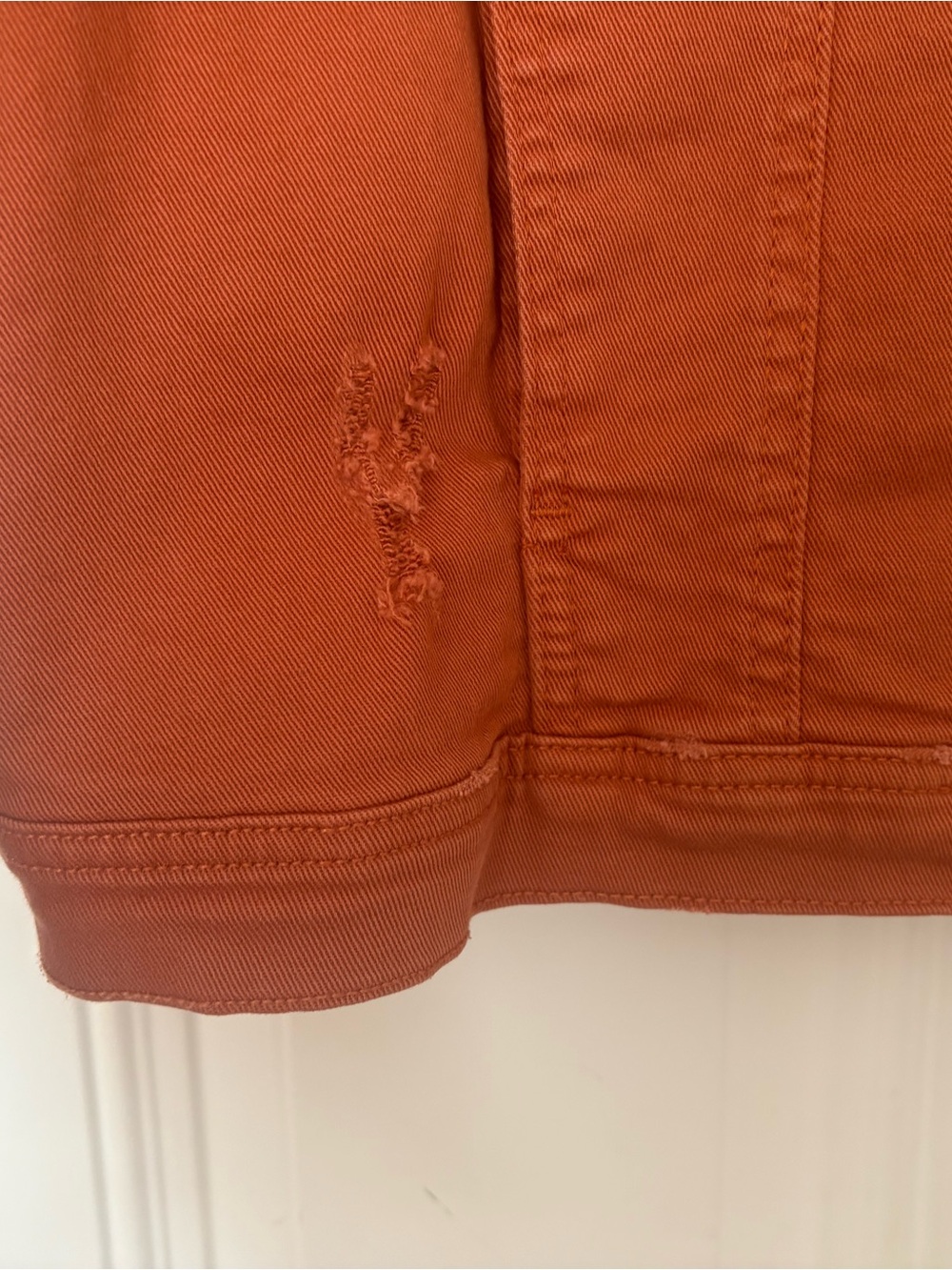 Kensie Rust Orange Denim Jean Jacket - Picture 6 of 8